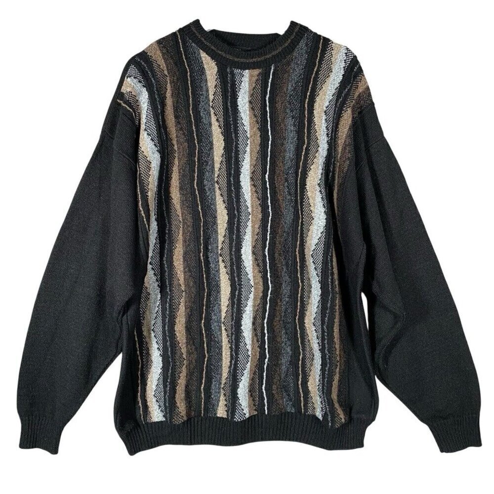Vintage Protege Sweater Men’s XL Textured Knit 90s Coogi Cosby Grandpa Biggie